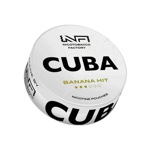 Lattina CUBA White - Banana Hit, bustine di nicotina slim
