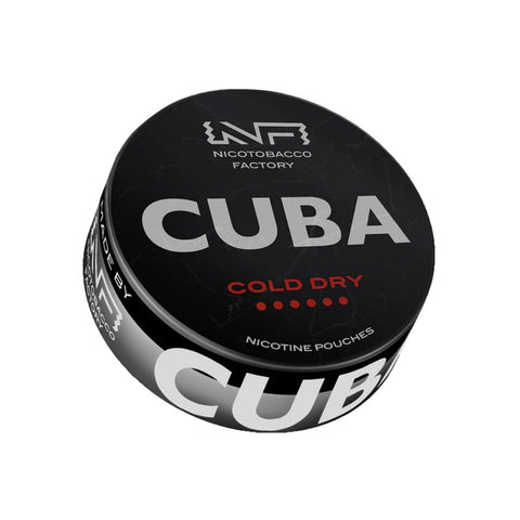 CUBA Black - Cold Dry slim nicotine pouches can