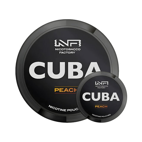 CUBA Black - Peach Mega Can slim nicotine pouches can