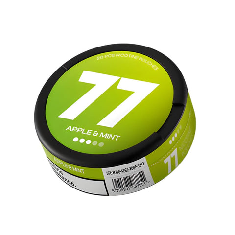 77 - Apple & Mint slim nicotine pouches can