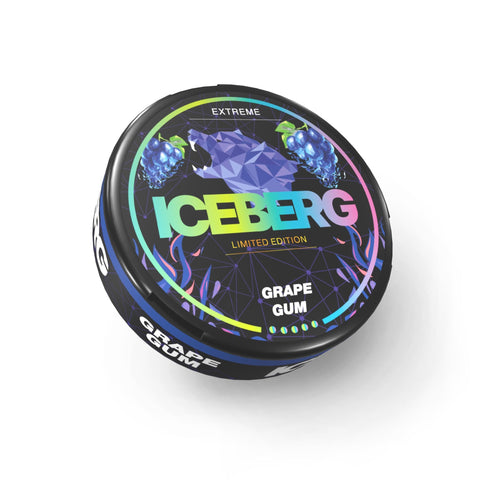 ICEBERG Extra Strong - Grape Gum slim nicotine pouches can