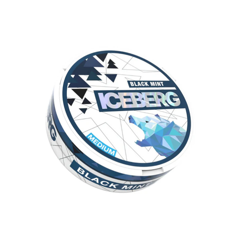 ICEBERG Strong - Black Mint slim nicotine pouches can