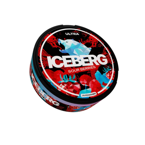 ICEBERG Extra Strong - Sour Berries slim nicotine pouches can