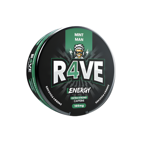 R4VE Energy - Mint Man - 100mg Caffeine SLIM Energy Pouches