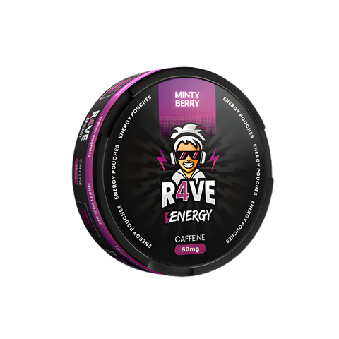 R4VE Energy - Minty Berry - 80mg Caffeine SLIM Energy Pouches