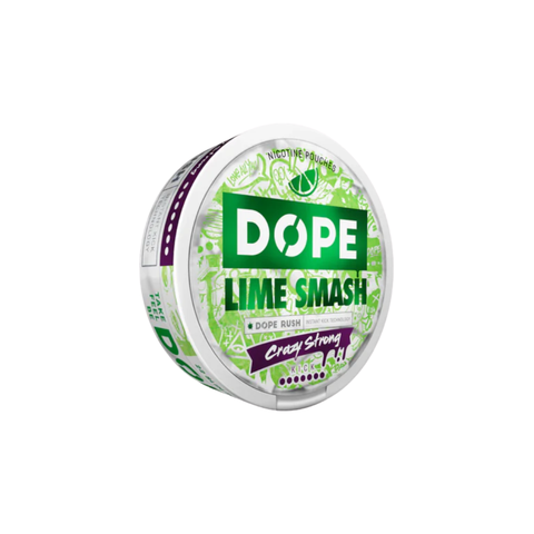 DOPE Crazy Strong - Lime Smash slim nicotine pouches can