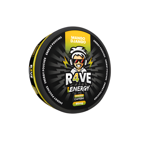 R4VE Energy - Mango Django - 80mg Caffeine SLIM Energy Pouches