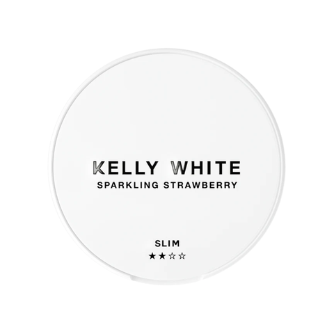KELLY WHITE - Sparkling Strawberry slim nicotine pouches can