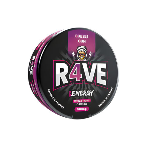 R4VE Energy - Bubblegum slim energy pouches can
