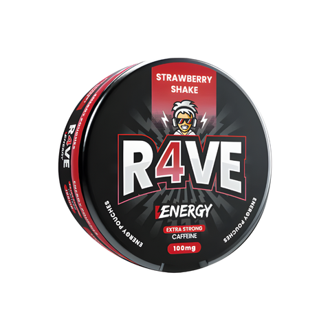 R4VE Energy - Strawberry Shake - 100mg Caffeine SLIM Energy Pouches