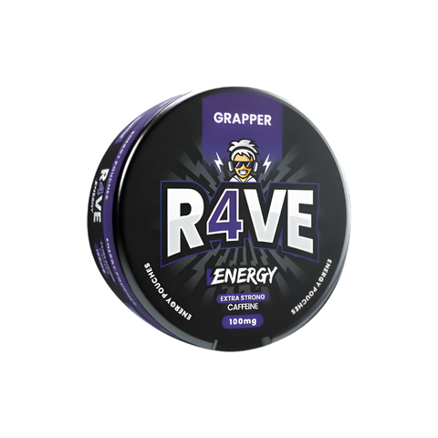 R4VE Energy - Grapper - 100mg Caffeine SLIM Energy Pouches