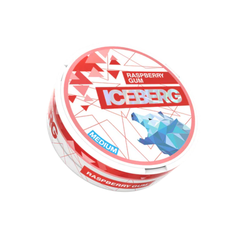 ICEBERG Strong - Raspberry Gum slim nicotine pouches can