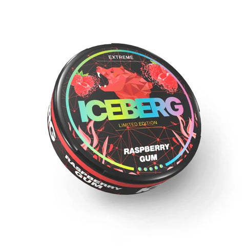 ICEBERG Extra Strong - Raspberry Gum slim nicotine pouches can