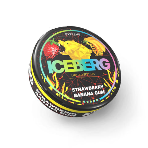 ICEBERG Extra Strong - Strawberry Banana Gum slim nicotine pouches can