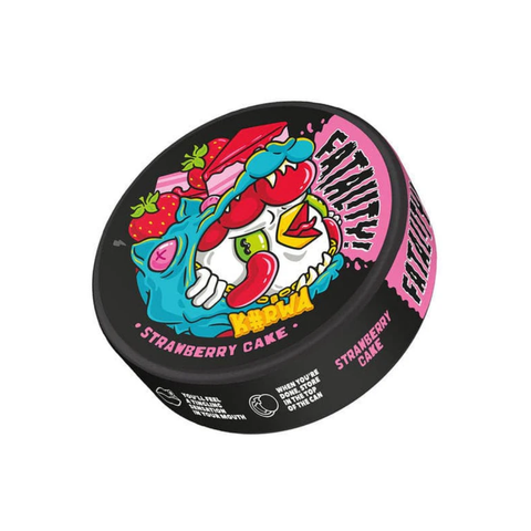KURWA Fatality - Strawberry Cake slim nicotine pouches can