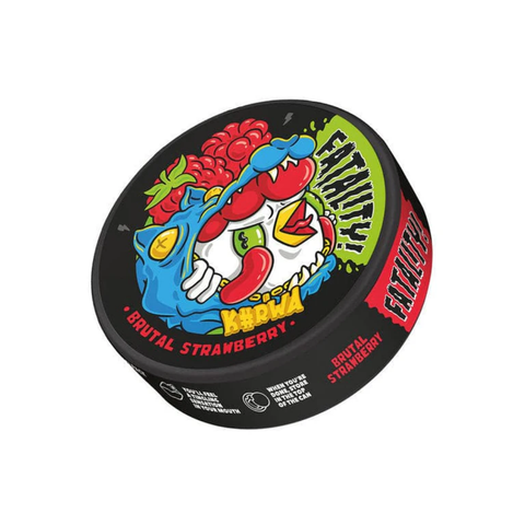 KURWA Fatality - Brutal Strawberry slim nicotine pouches can