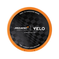 Lid of the VELO McLaren Spicy Papaya can, The Circuit Collection design