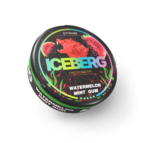 ICEBERG Extra Strong - Watermelon Mint Gum slim nicotine pouches can