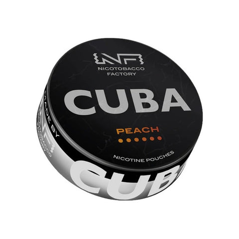 CUBA Black - Peach slim nicotine pouches can