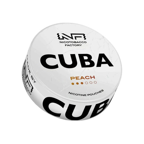 CUBA White - Peach slim nicotine pouches can