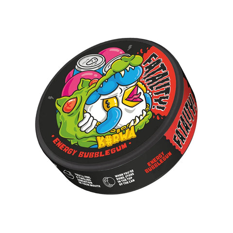 KURWA Fatality - Energy Bubblegum slim nicotine pouches can