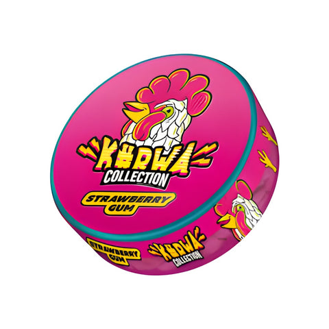 KURWA - Strawberry Gum slim nicotine pouches can