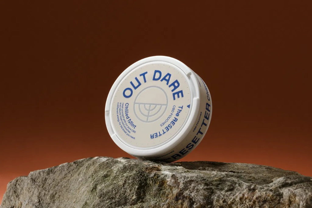 OutDare CBD pouches The Resetter on rock
