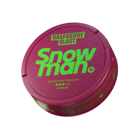 SNOWMAN - Raspberry Blast slim nicotine pouches can