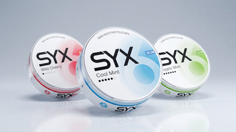 SYX nicotine pouches — Slim and Mini cans of the new SYX range