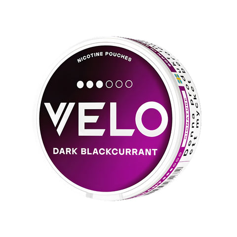 VELO Dark Blackcurrant slim nicotine pouches can